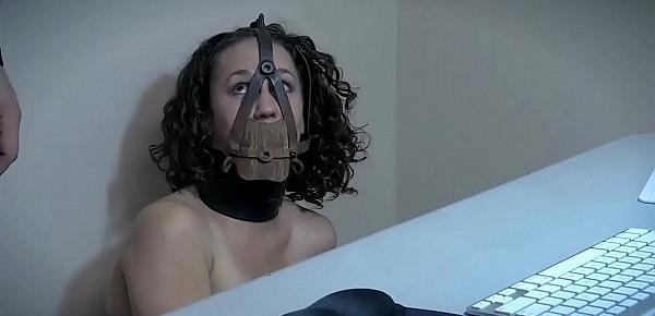  Masked slave squirts during rough punishment